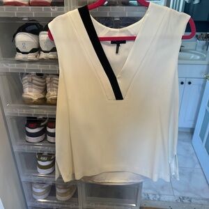 Rag & Bone V-Neck Blouse with Black Stripe size Large